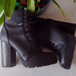 Steve Madden Laurie Platform Chunky Lace up Boots in Black